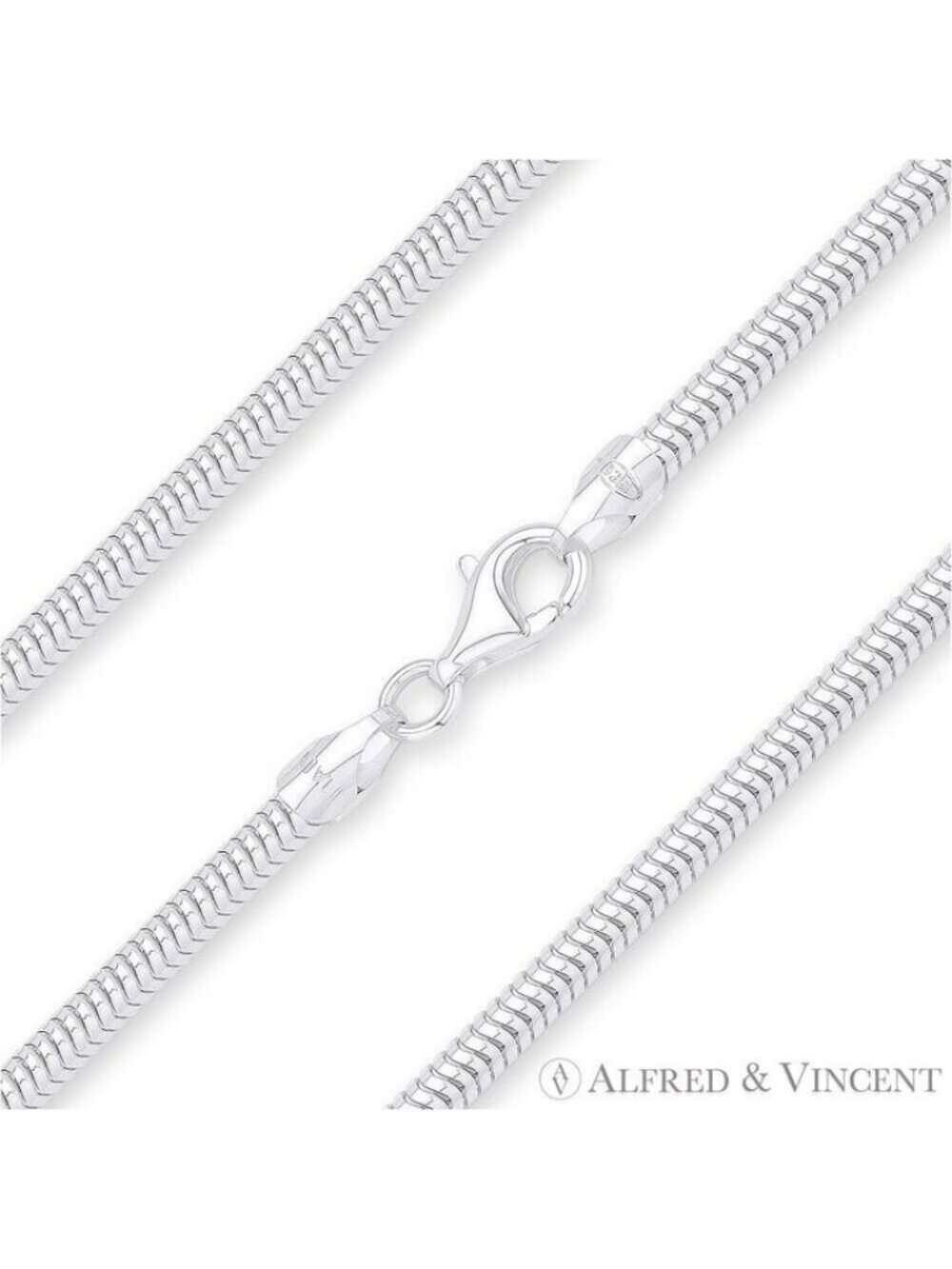 3.2mm Flexible Snake Link Italian Chain Necklace in .925 Sterling Silver - 16"